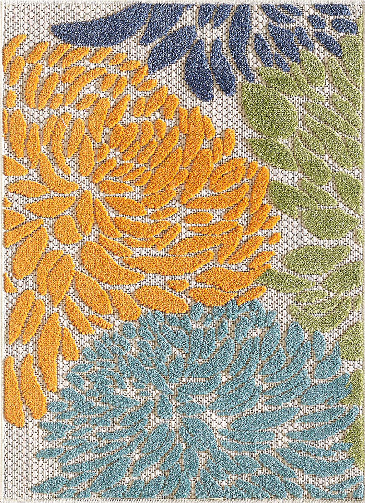 Nizsm Blue,Green,Orange Blue,Green,Orange,Red Outdoor Rugs | Rooms to Go