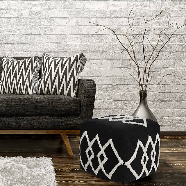 Njalia Black Pouf - Thumbnail - Image 2
