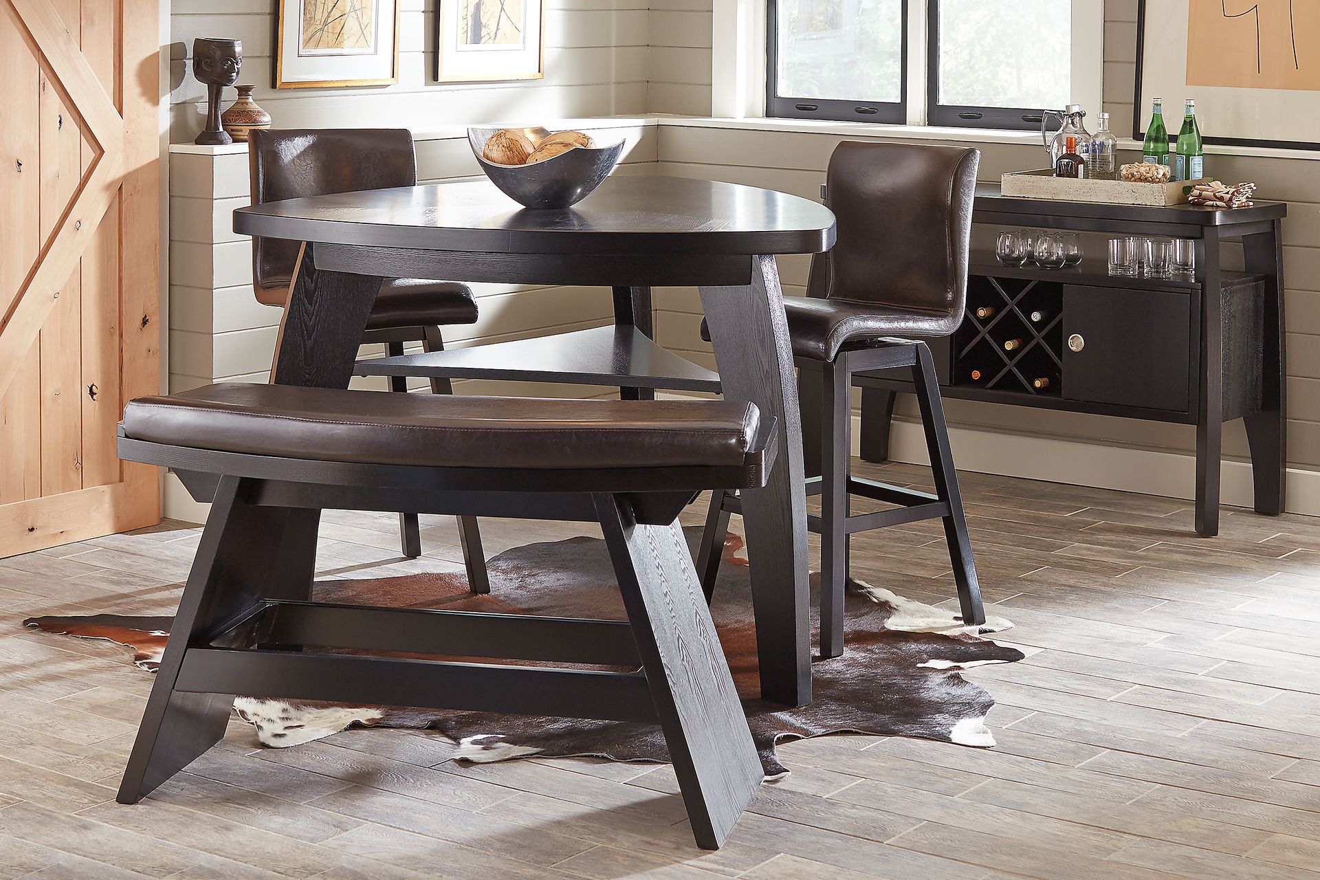 Noah Chocolate 4 Pc Bar Height Dining Room with Chocolate Barstools - Image 1