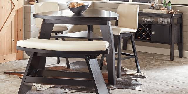 Noah Chocolate 4 Pc Bar Height Dining Room with Vanilla Barstools - Thumbnail - Image 1