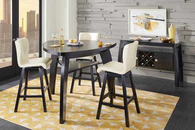 Noah Chocolate 4 Pc Bar Height Dining Room with Vanilla Barstools - Thumbnail - Image 1