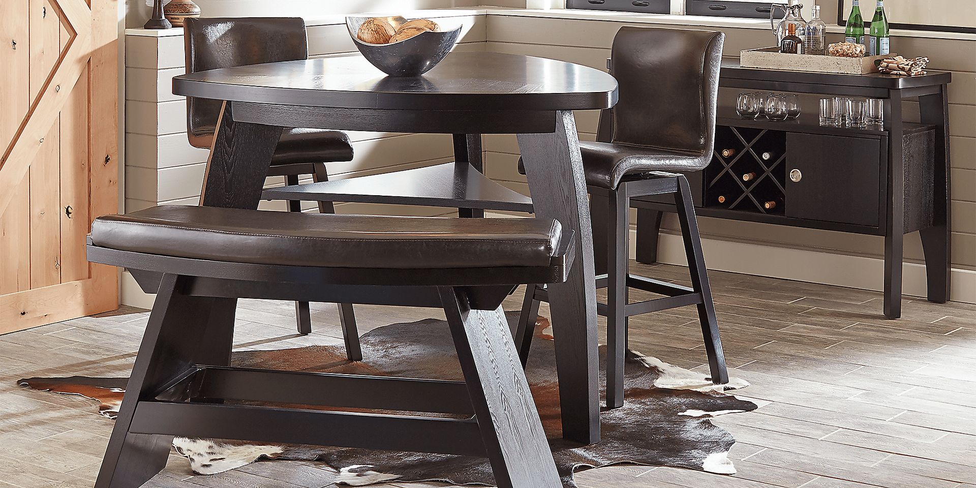 Noah Chocolate 7 Pc Bar Height Dining Room with Chocolate Barstools - Image 1