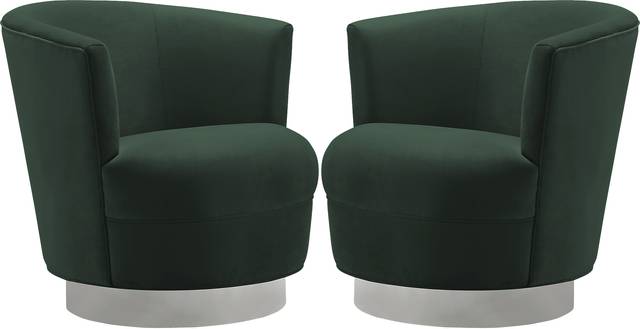 Noah Place Green Swivel Chair - Set of 2 - Thumbnail - Image 1