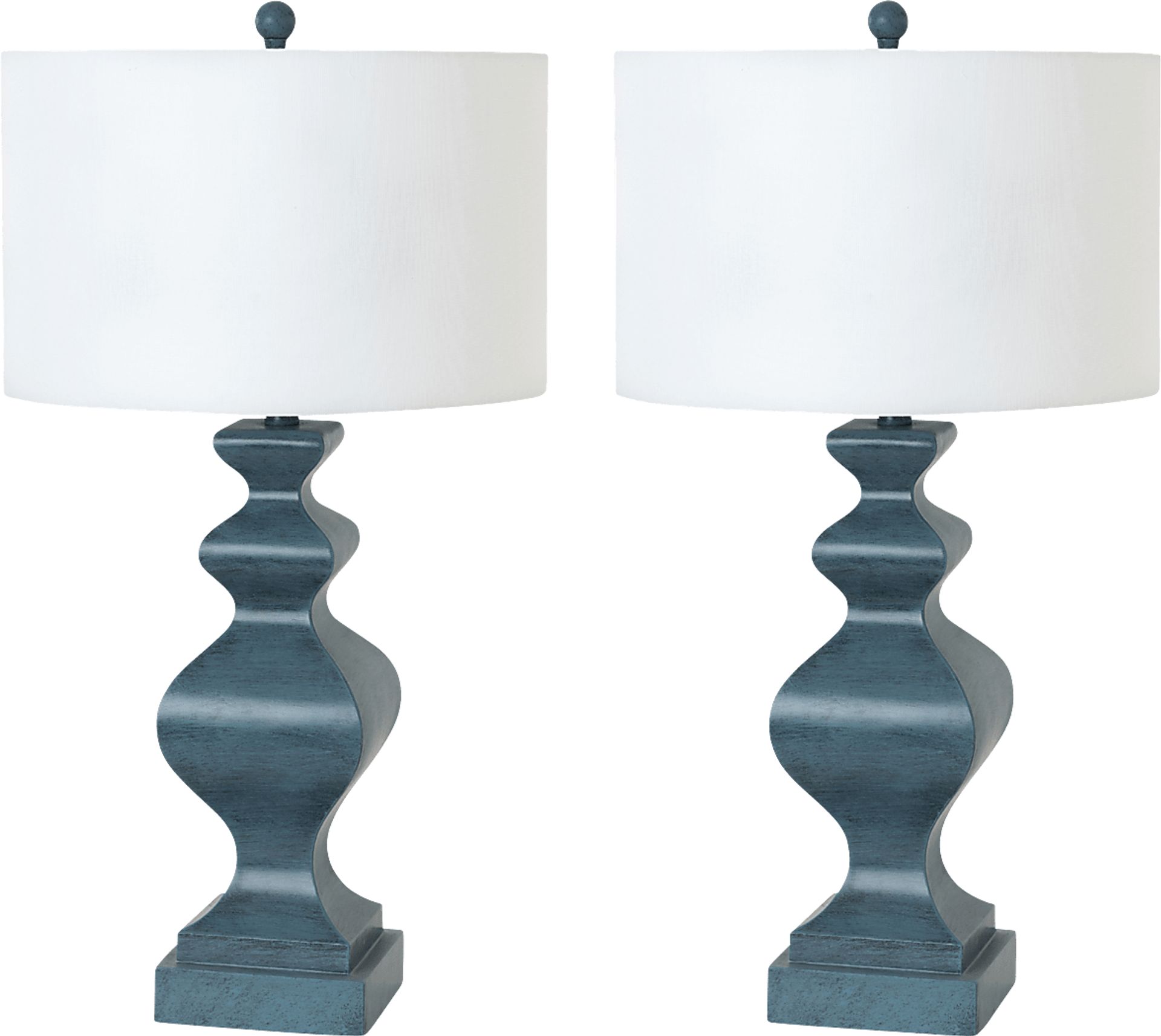 Noakes Bay Blue Table Lamps, Set of 2 - Image 1