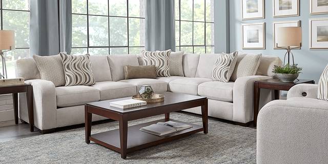 Nob Hill Beige 5 Pc Sectional Living Room - Thumbnail - Image 1
