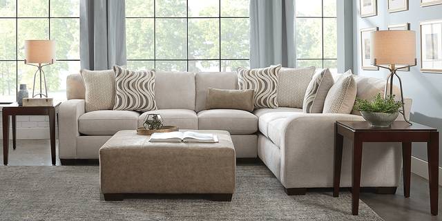 Nob Hill Beige 5 Pc Sectional Living Room - Thumbnail - Image 1