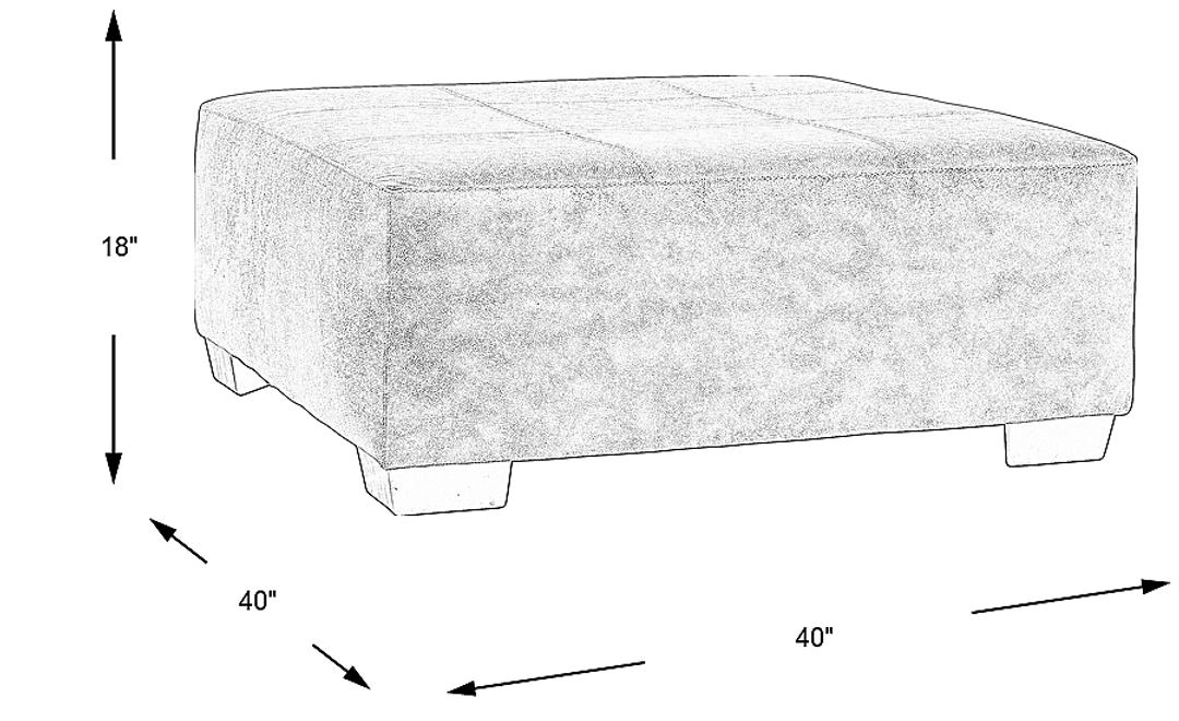 Nob Hill Brown Cocktail Ottoman