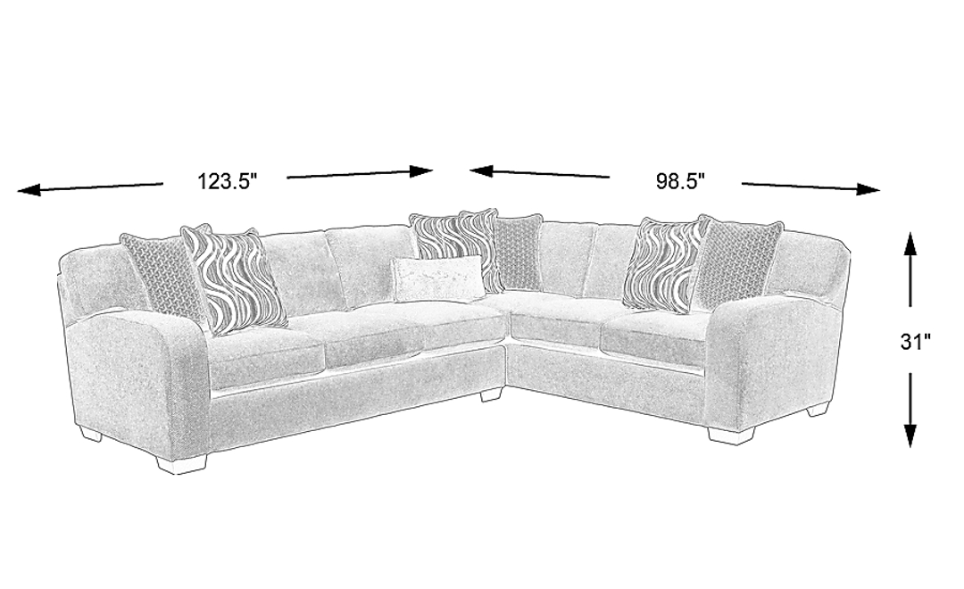 Nob Hill Gray 2 Pc Sectional