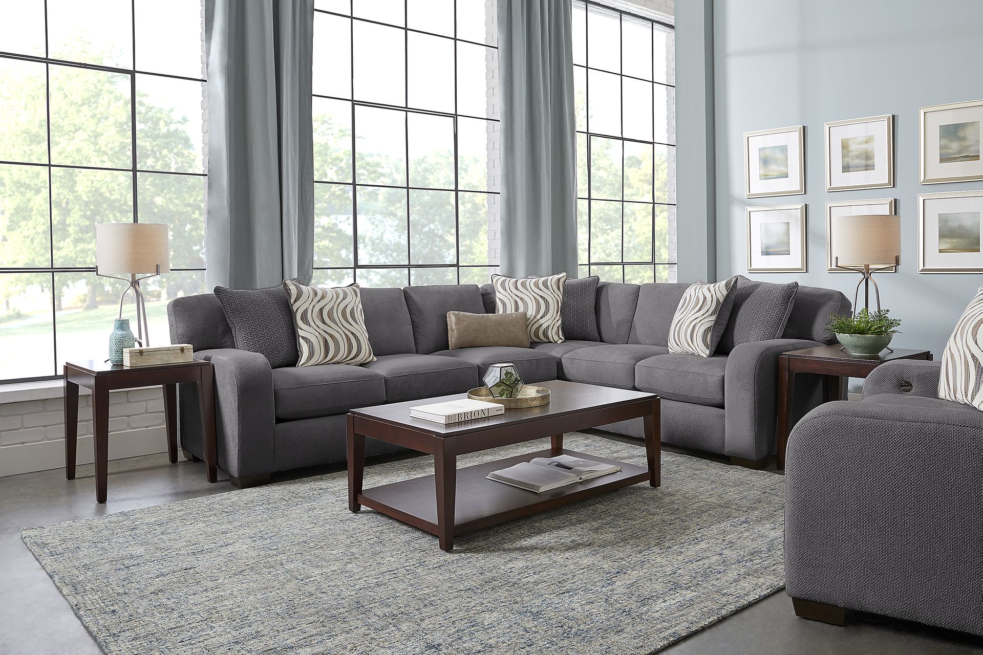 Nob Hill Gray 2 Pc Sectional - Image 2