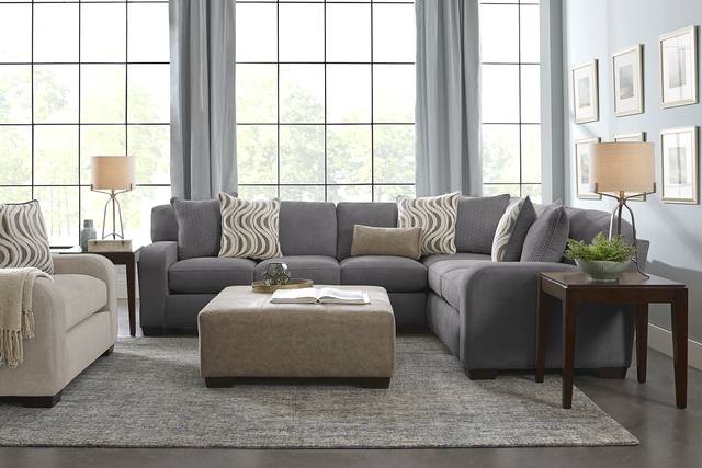 Nob Hill Gray 3 Pc Sectional Living Room - Thumbnail - Image 1