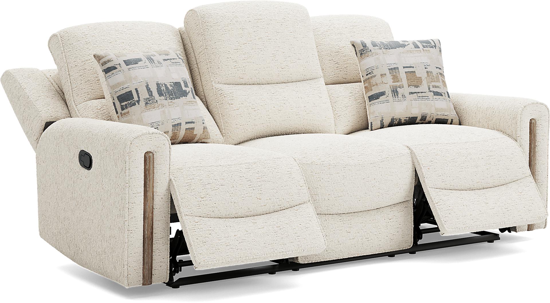 Nob Hill Off-White Reclining Sofa