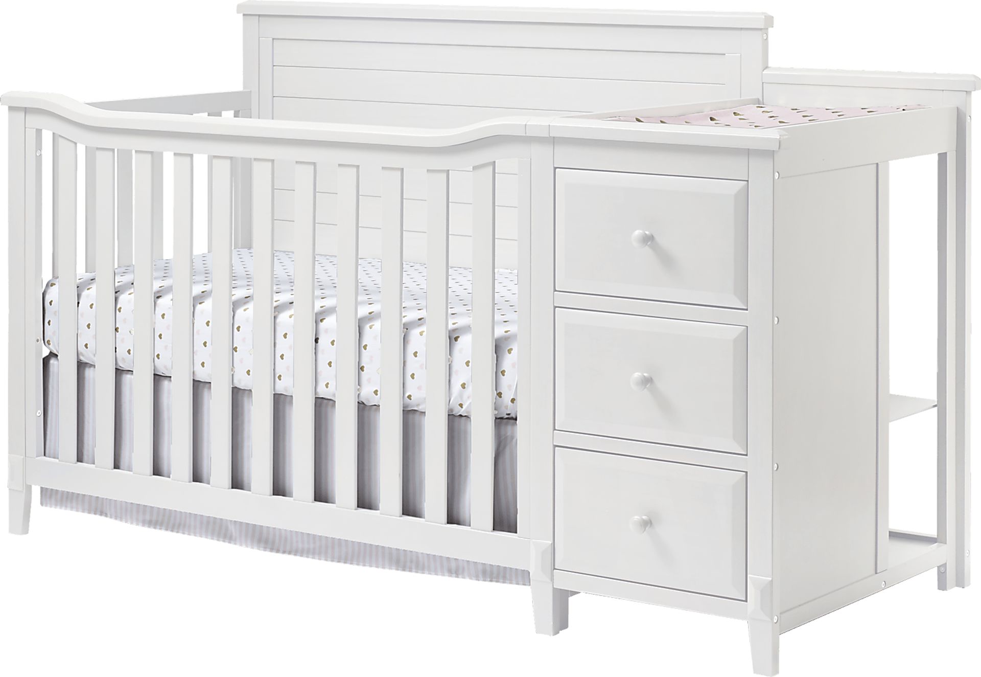 Noelia White Crib with Changer - Image 1