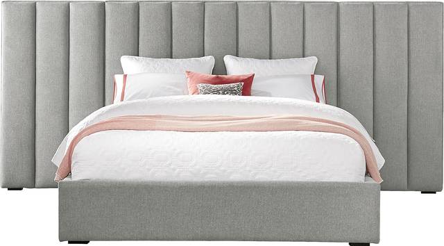 Noelle Gray 5 Pc King Upholstered Wall Bed - Thumbnail - Image 1