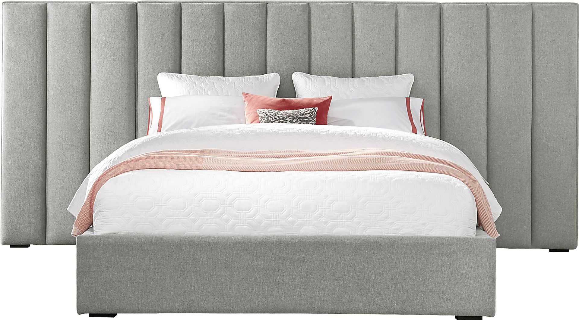Noelle Gray 5 Pc Queen Upholstered Wall Bed - Image 1
