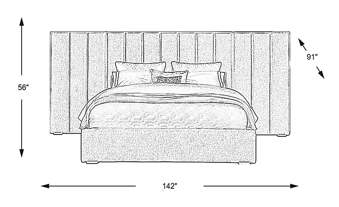Noelle Mint 5 Pc King Upholstered Wall Bed