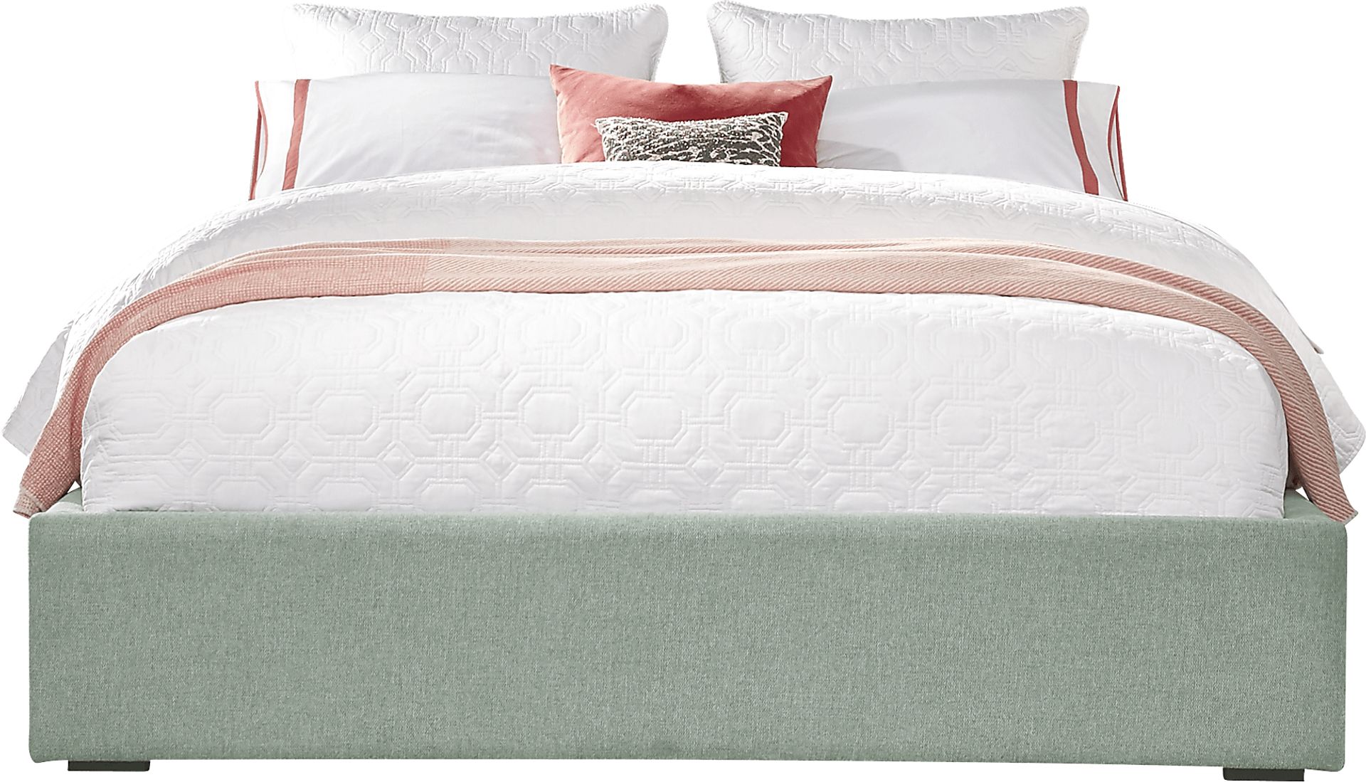 Noelle Mint 5 Pc Queen Upholstered Wall Bed - Image 2