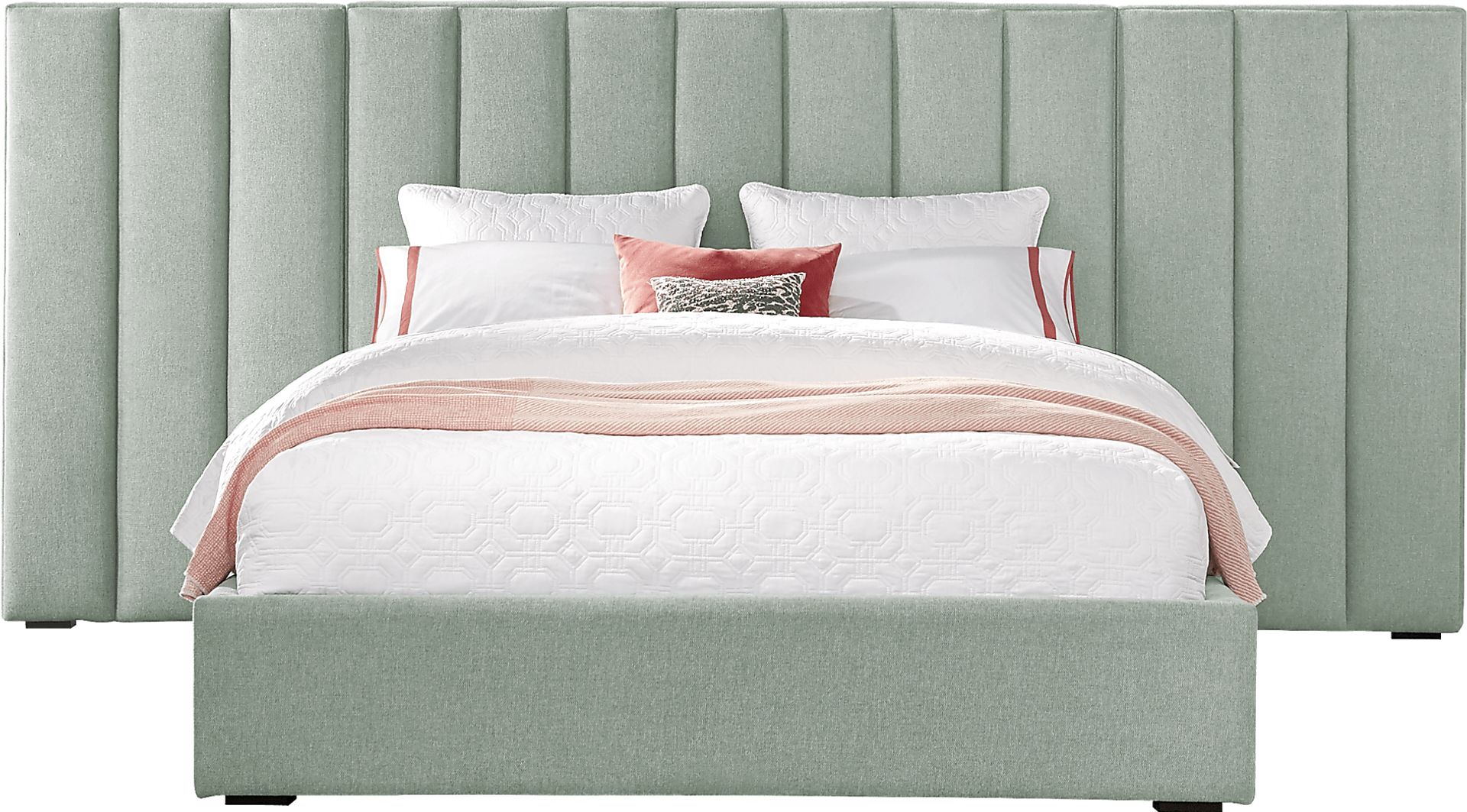 Noelle Mint 5 Pc Queen Upholstered Wall Bed - Image 1