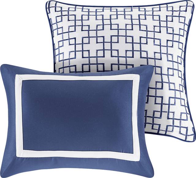 Noemy Navy 8 Pc Queen Coverlet Set - Thumbnail - Image 15