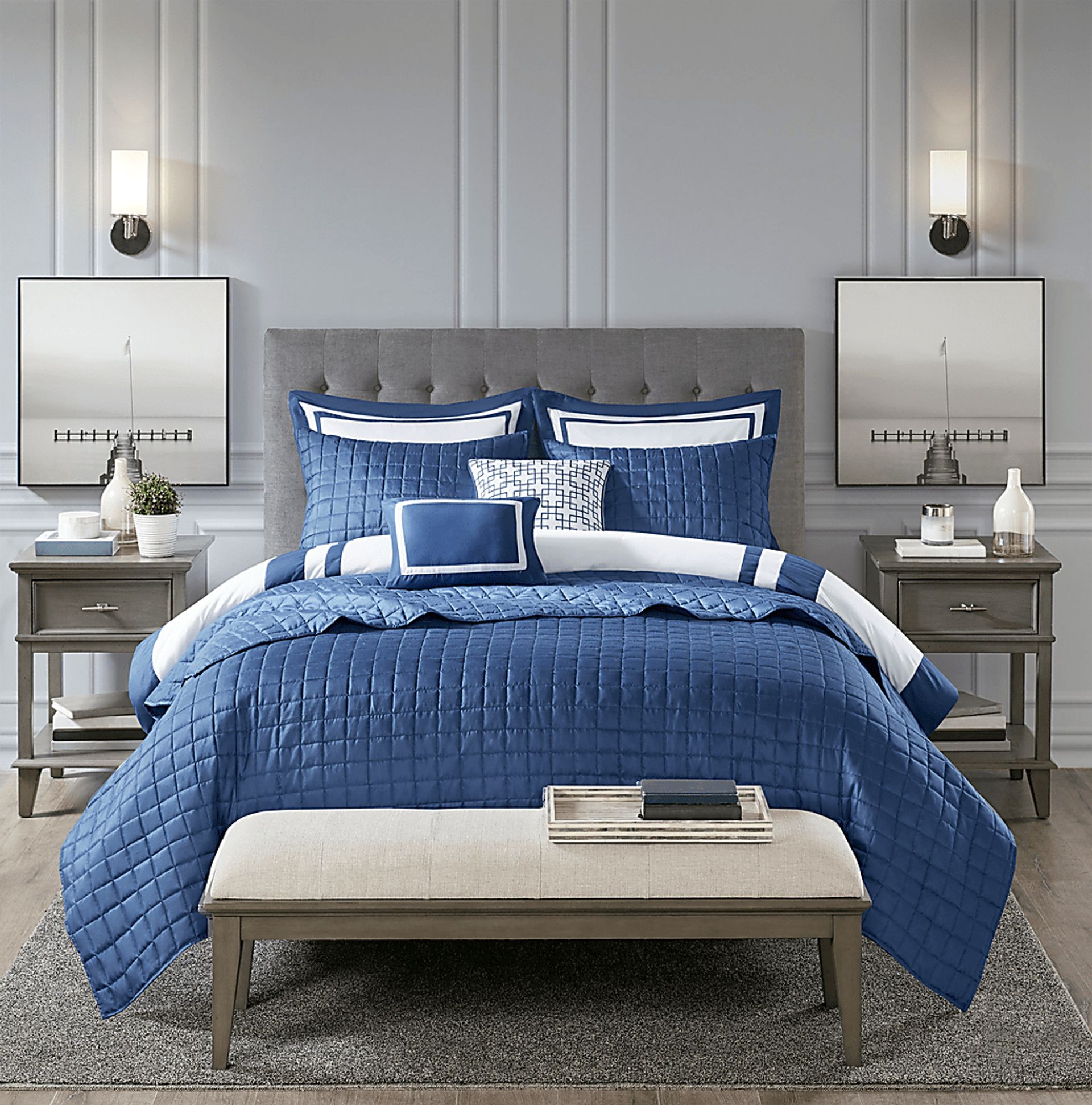 Noemy Navy 8 Pc Queen Coverlet Set - Image 4