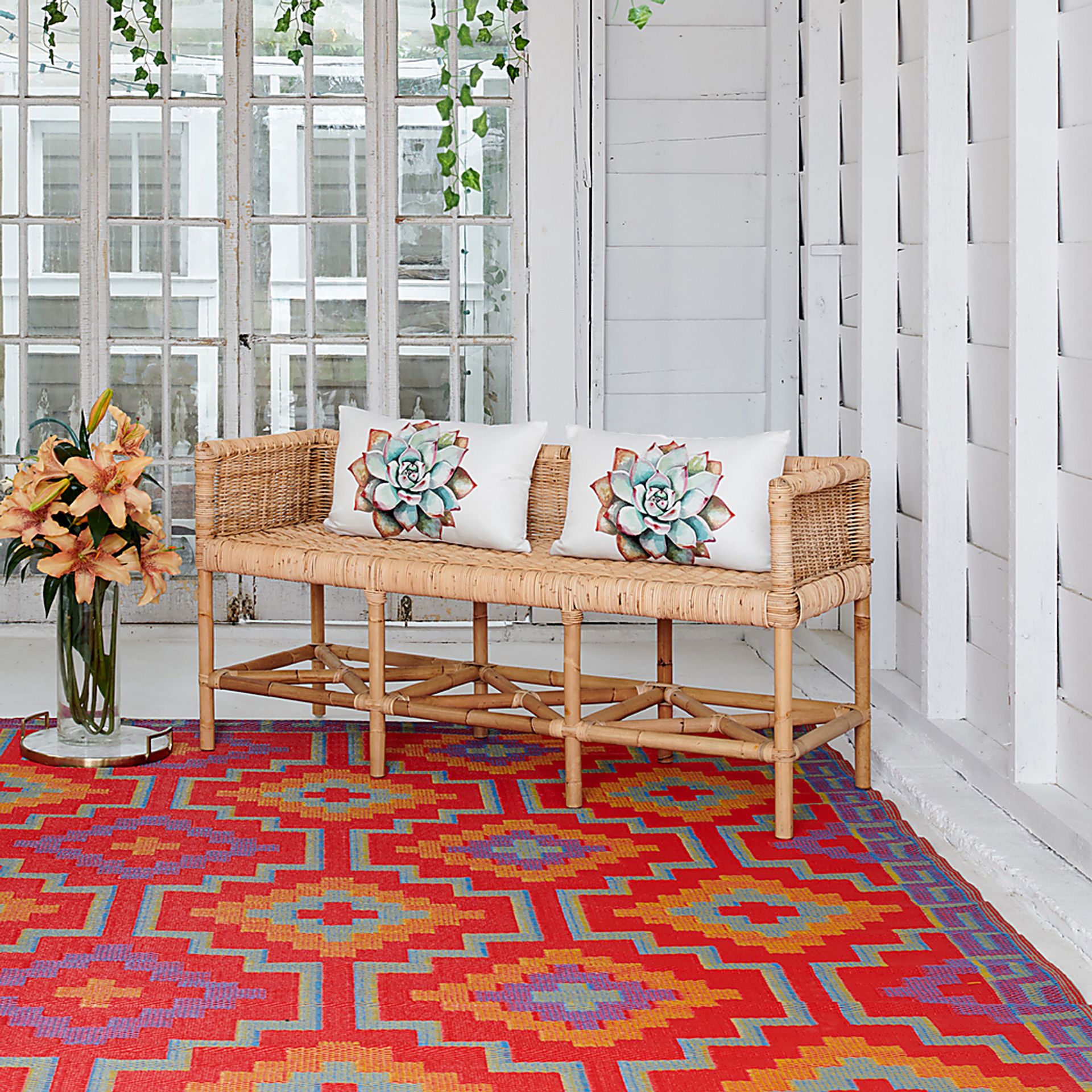 Nofezi Orange 8' x 10' Indoor/Outdoor Rug - Image 2