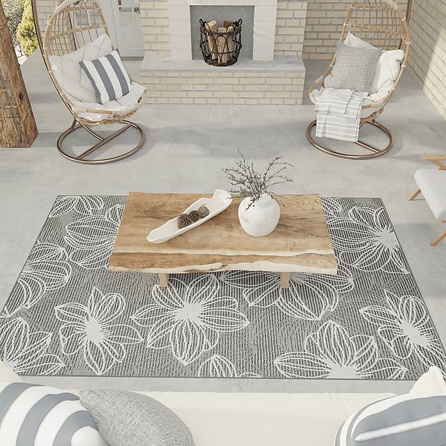 Noha Gray 5'3 x 7' Indoor/Outdoor Rug - Thumbnail - Image 2