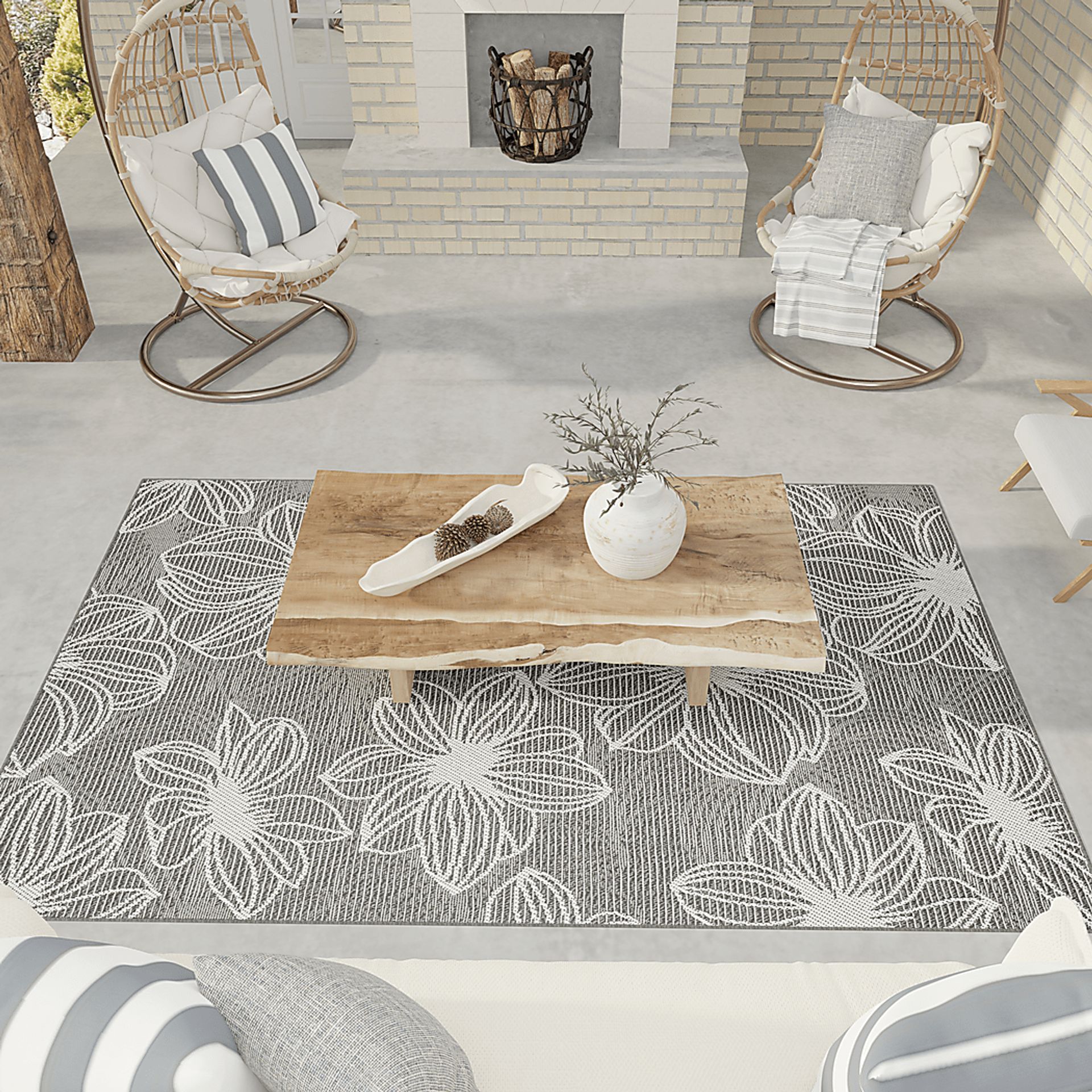 Noha Gray 5'3 x 7' Indoor/Outdoor Rug - Image 2