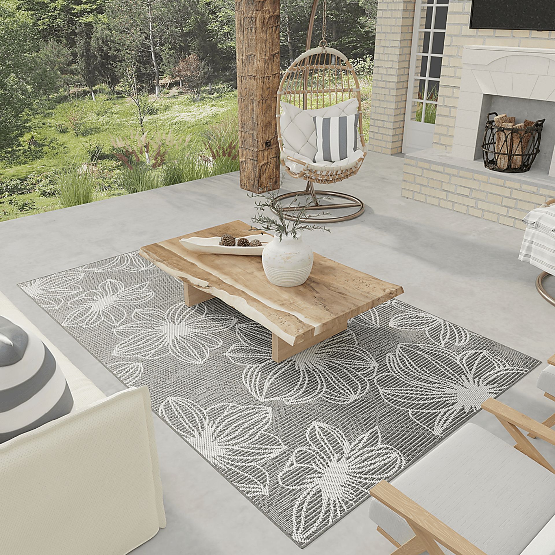 Noha Gray 5'3 x 7' Indoor/Outdoor Rug - Image 4