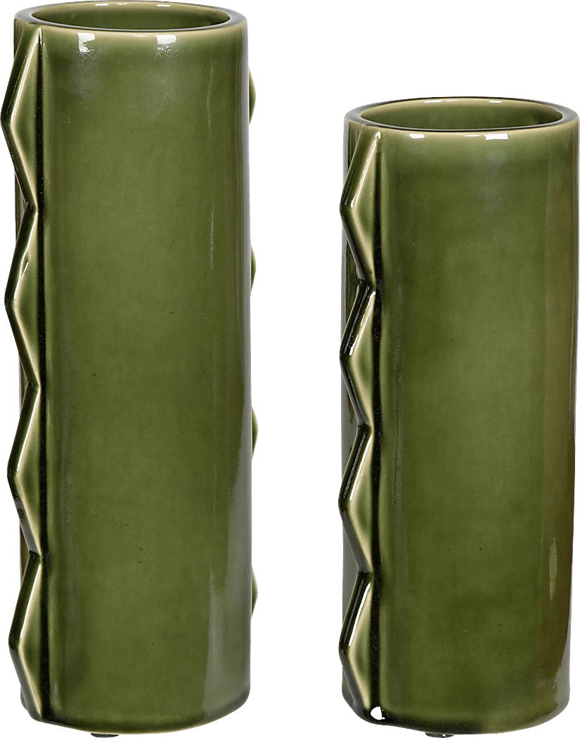 Nokola Green Vase, Set of 2