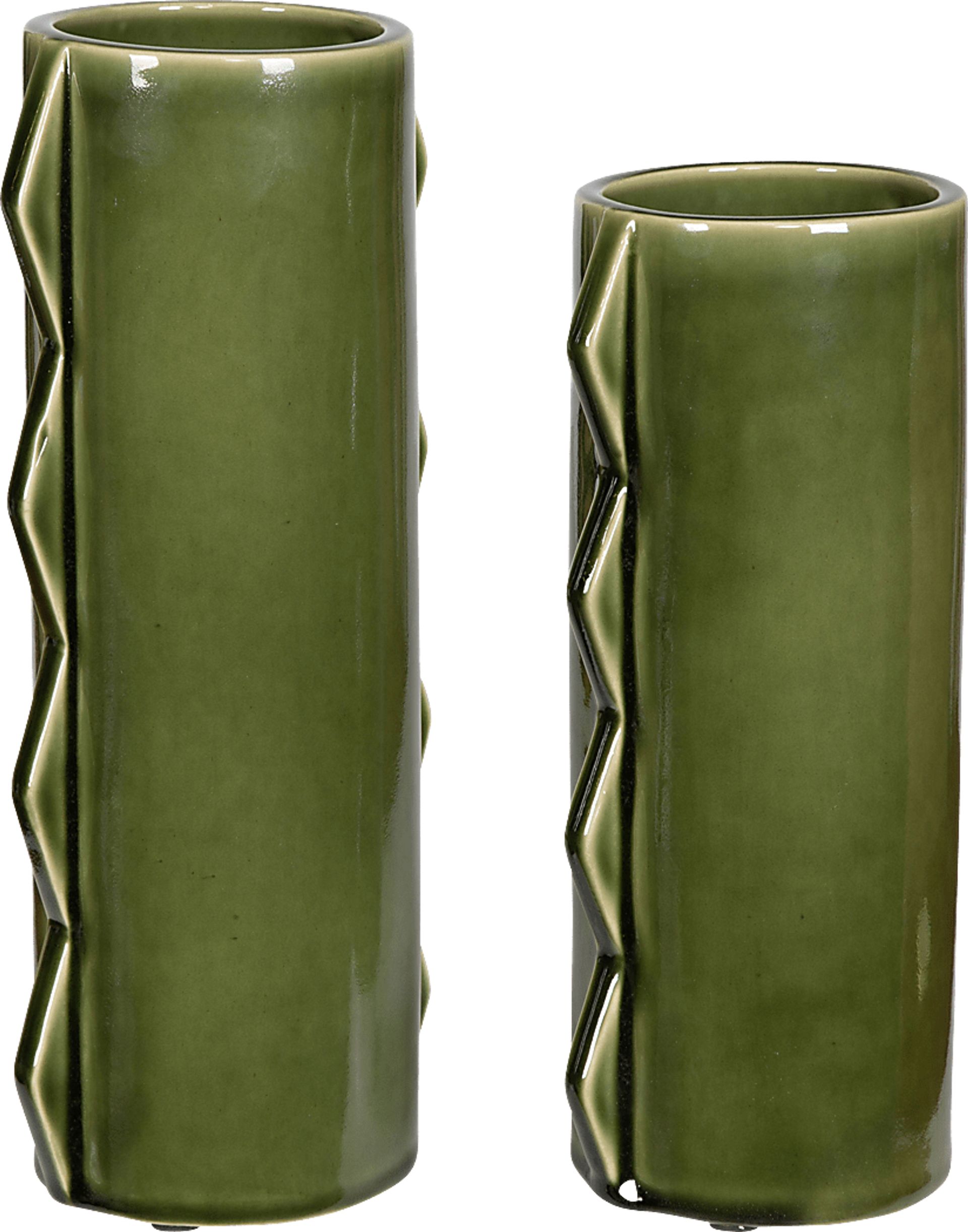 Nokola Green Vase, Set of 2 - Image 1