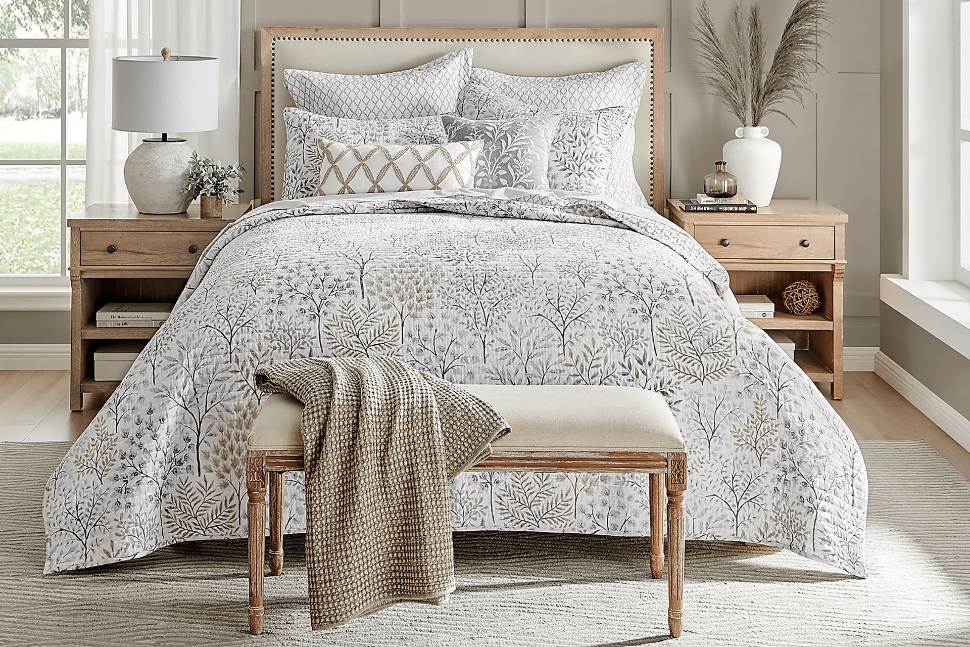 Nomalu Cream 3 Pc Full/Queen Quilt Set - Image 2