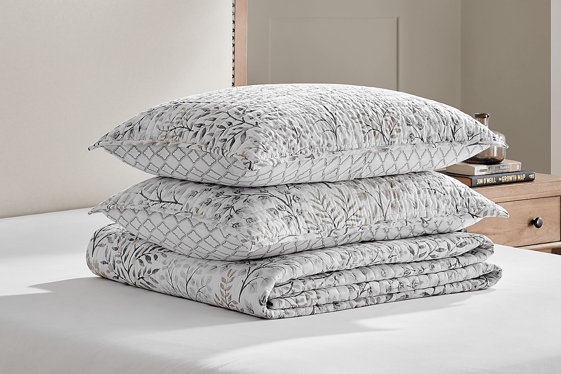 Nomalu Cream 3 Pc Full/Queen Quilt Set - Image 6