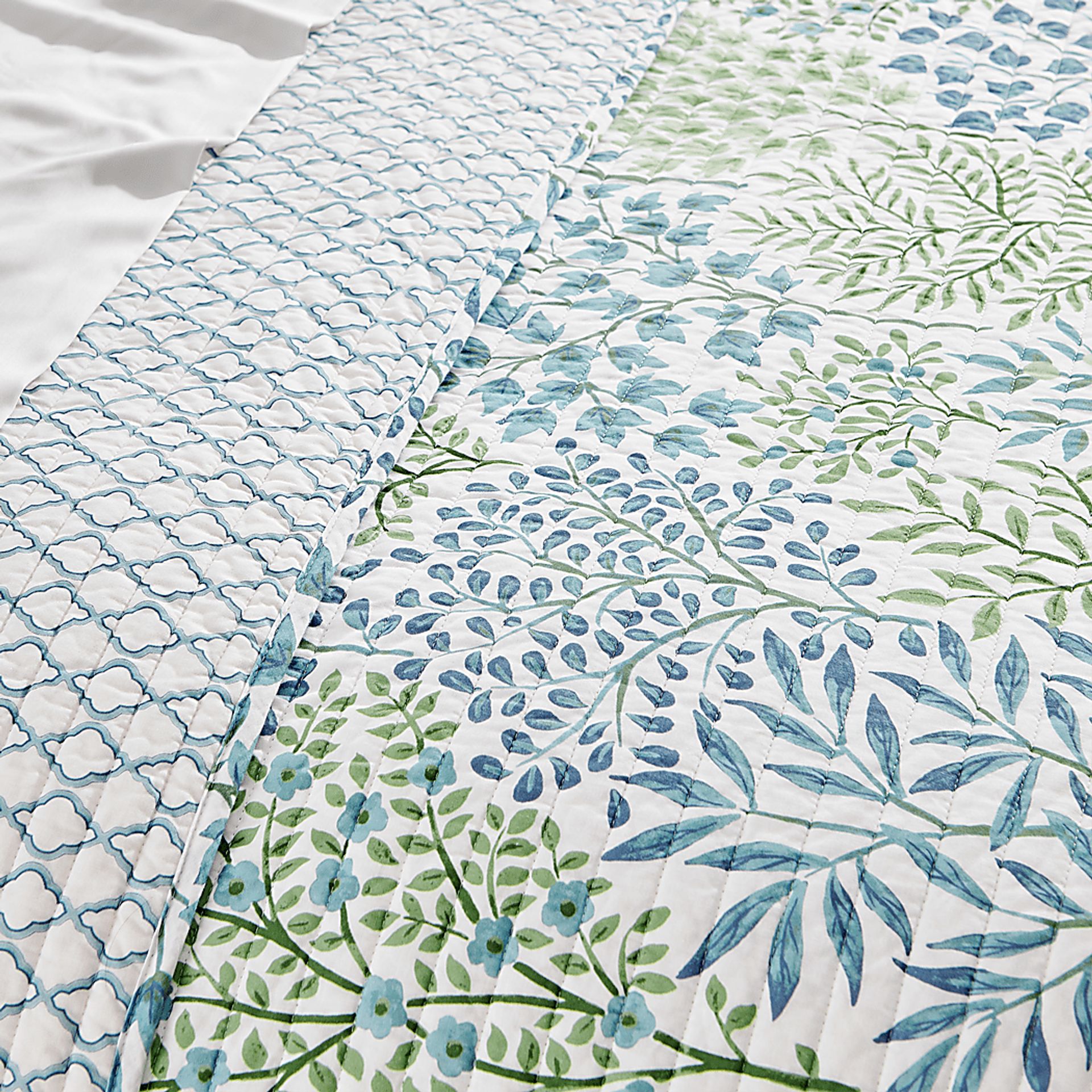 Nomalu Green 3 Pc Full/Queen Quilt Set - Image 6