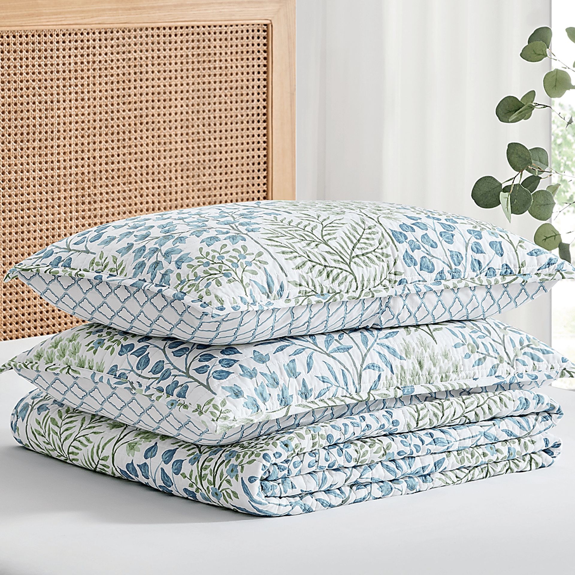 Nomalu Green 3 Pc Full/Queen Quilt Set - Image 7