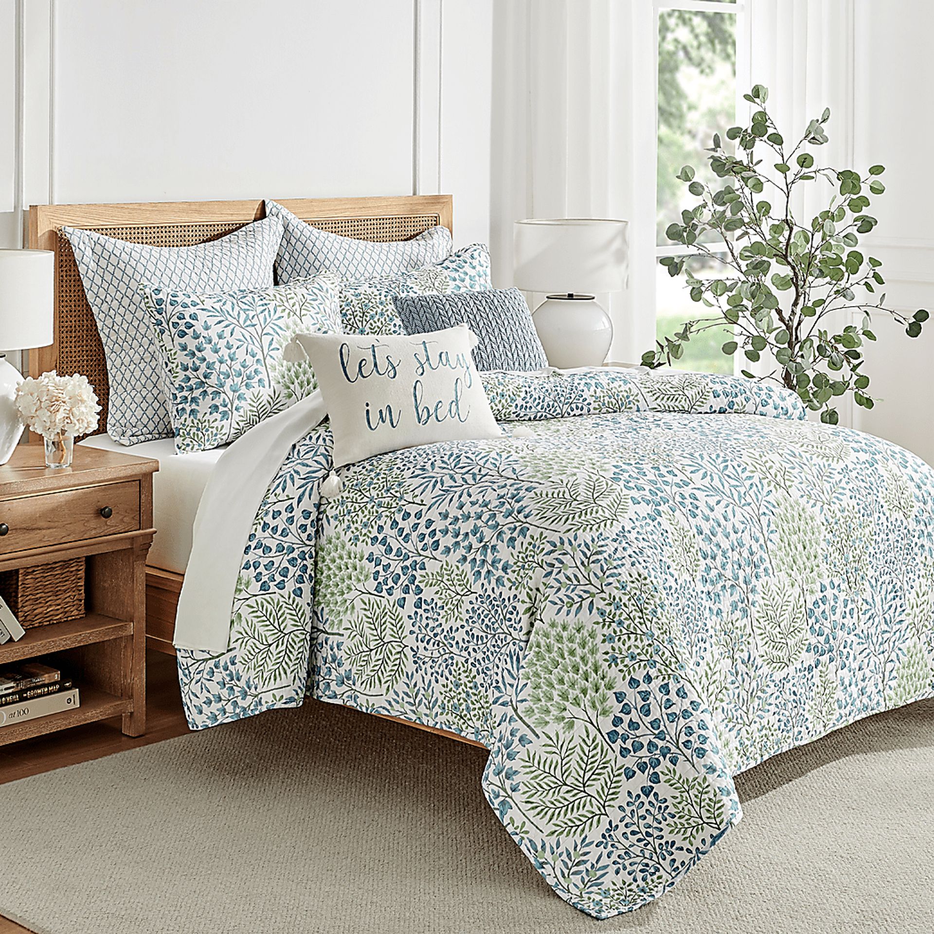 Nomalu Green 3 Pc King Quilt Set - Image 2
