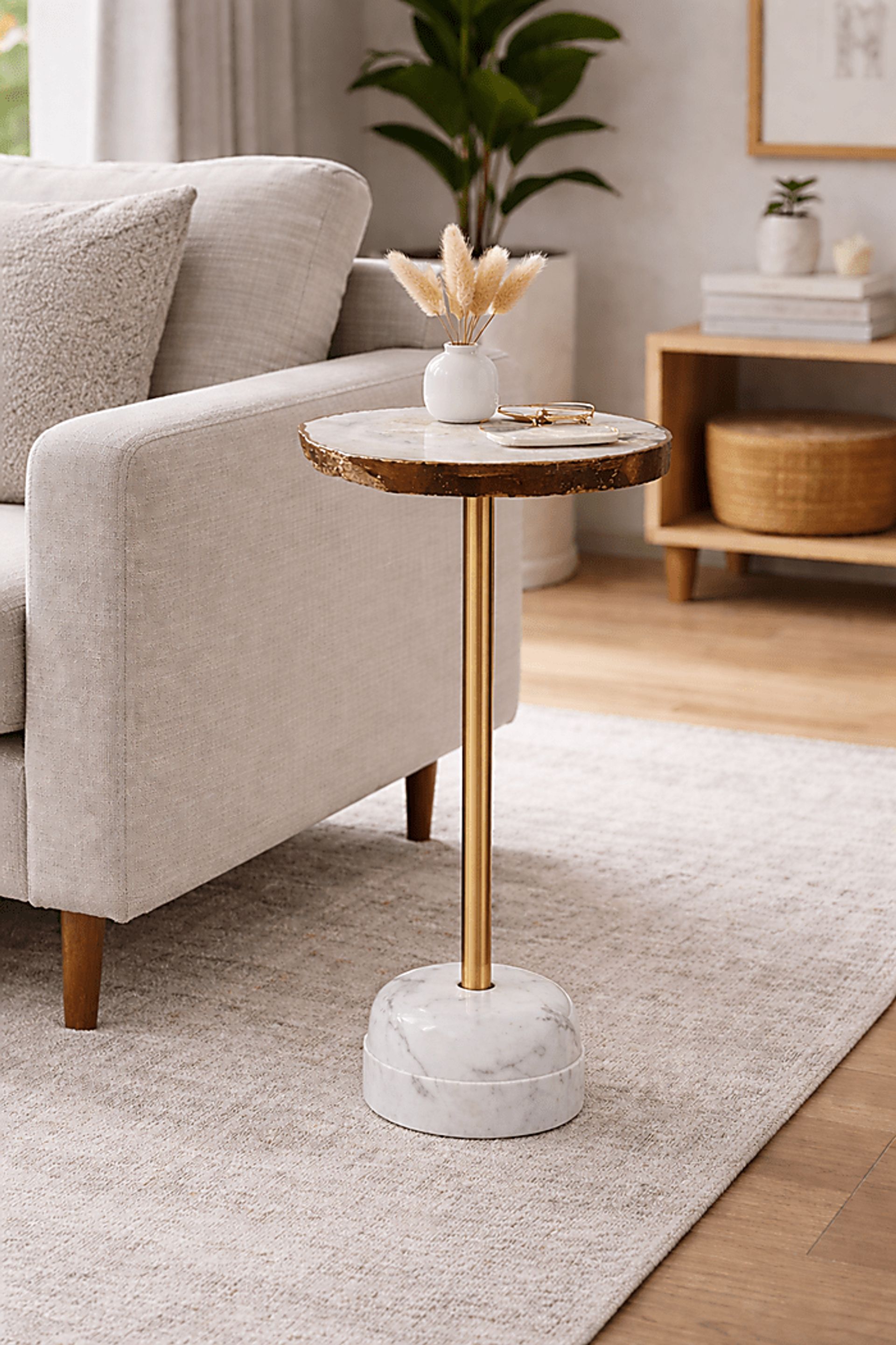 Nonci Gold/White Accent Table - Image 2