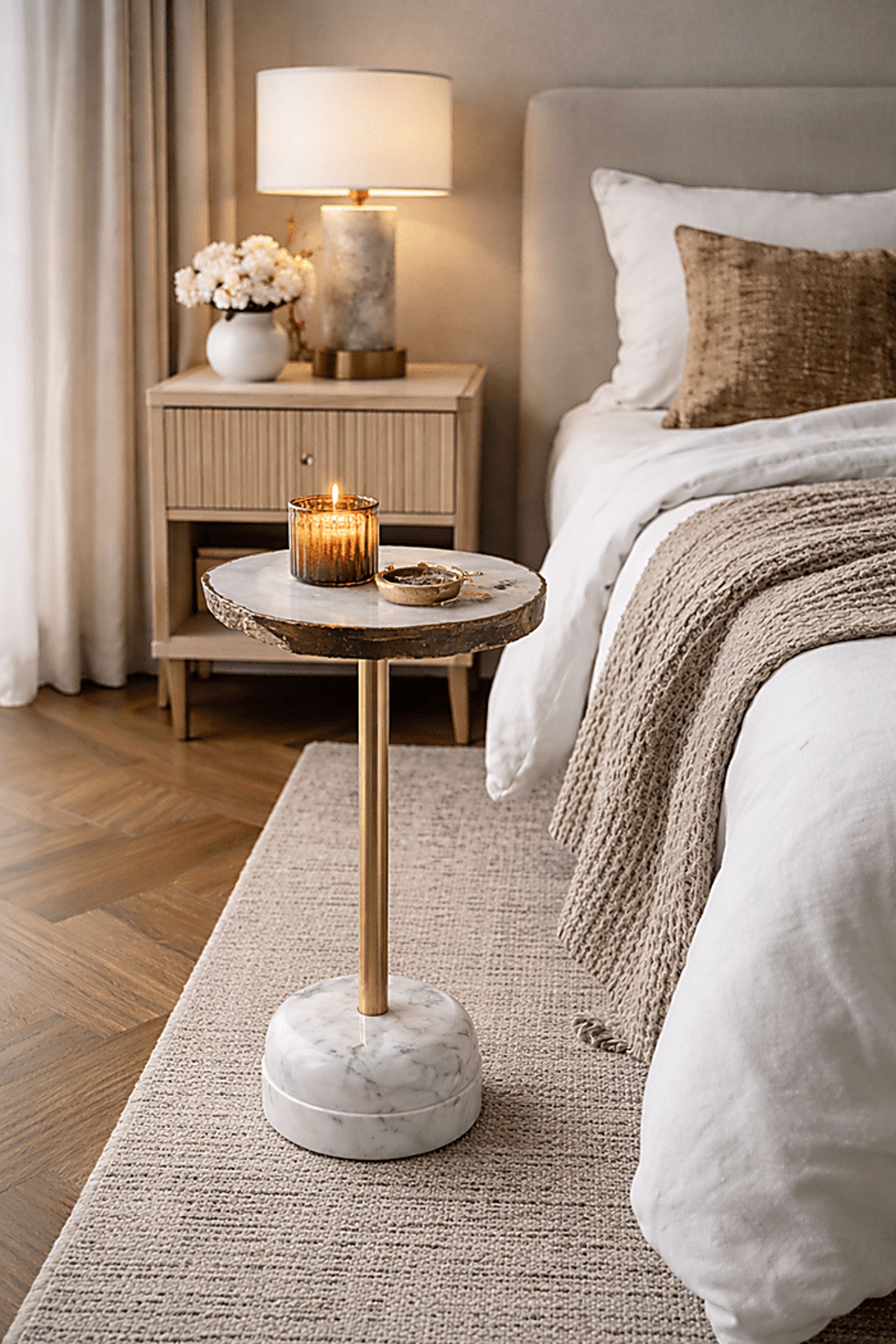 Nonci Gold/White Accent Table - Image 3