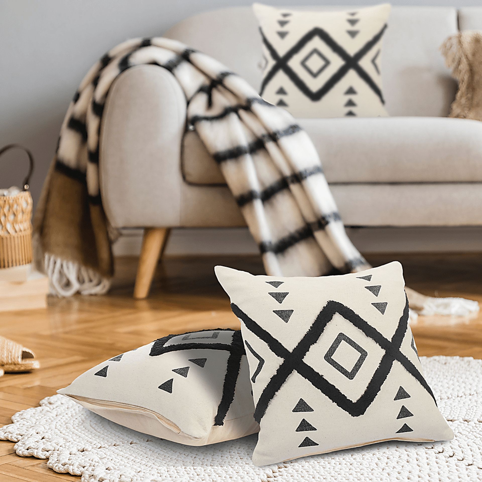 Norasen II Off White Throw Pillow - Image 2