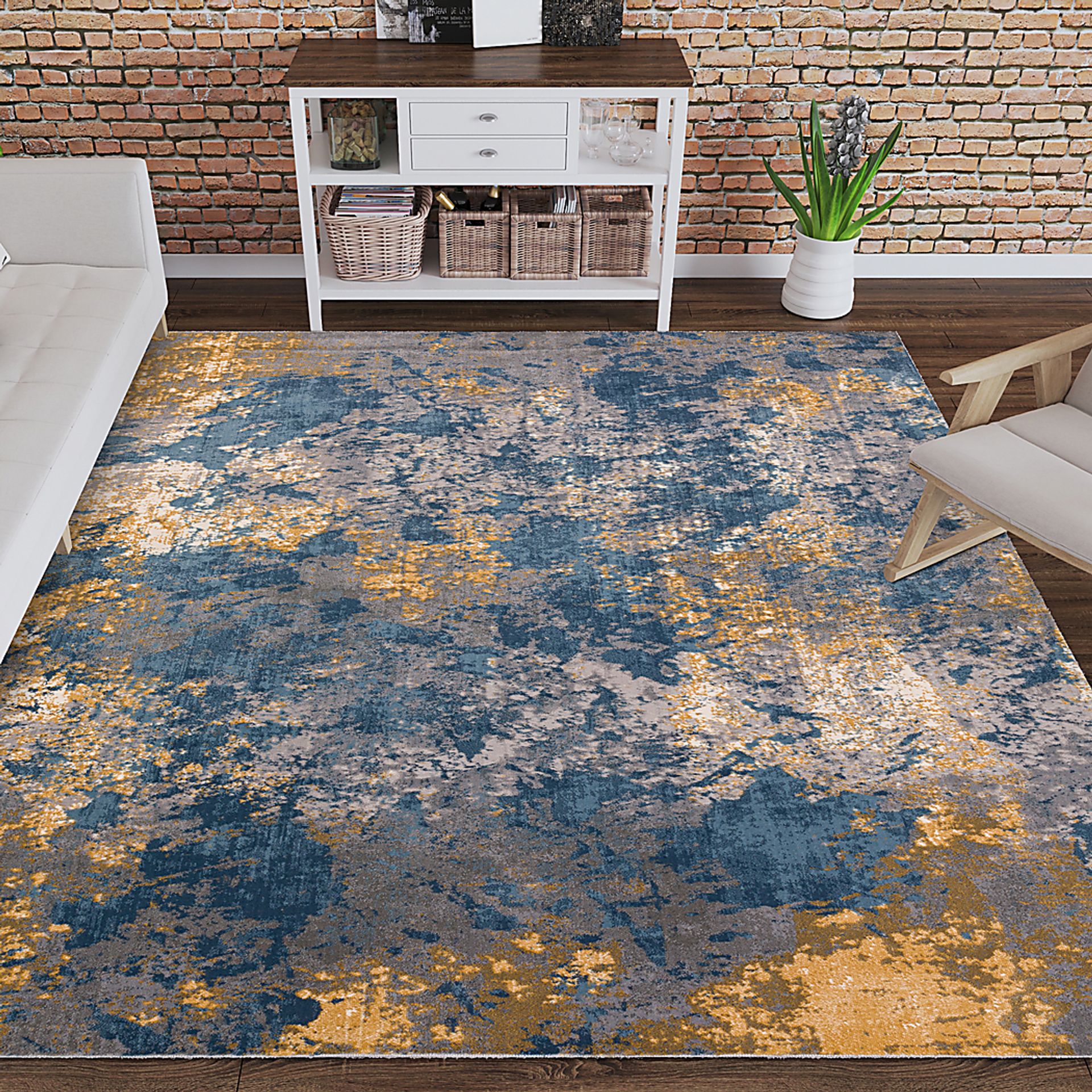 Norez 3' x 5' Indigo Rug - Image 2