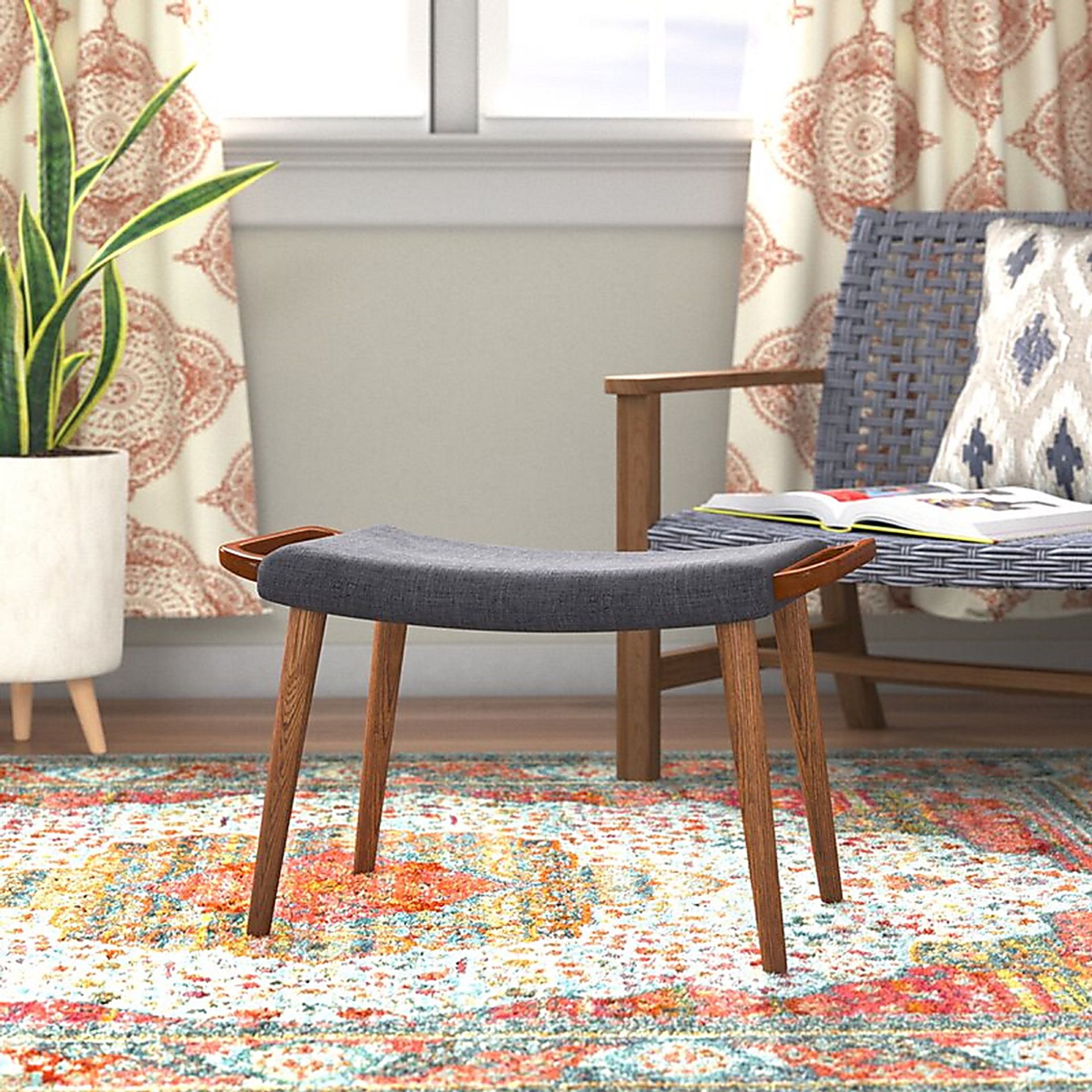 Noriton Charcoal Accent Ottoman - Image 2