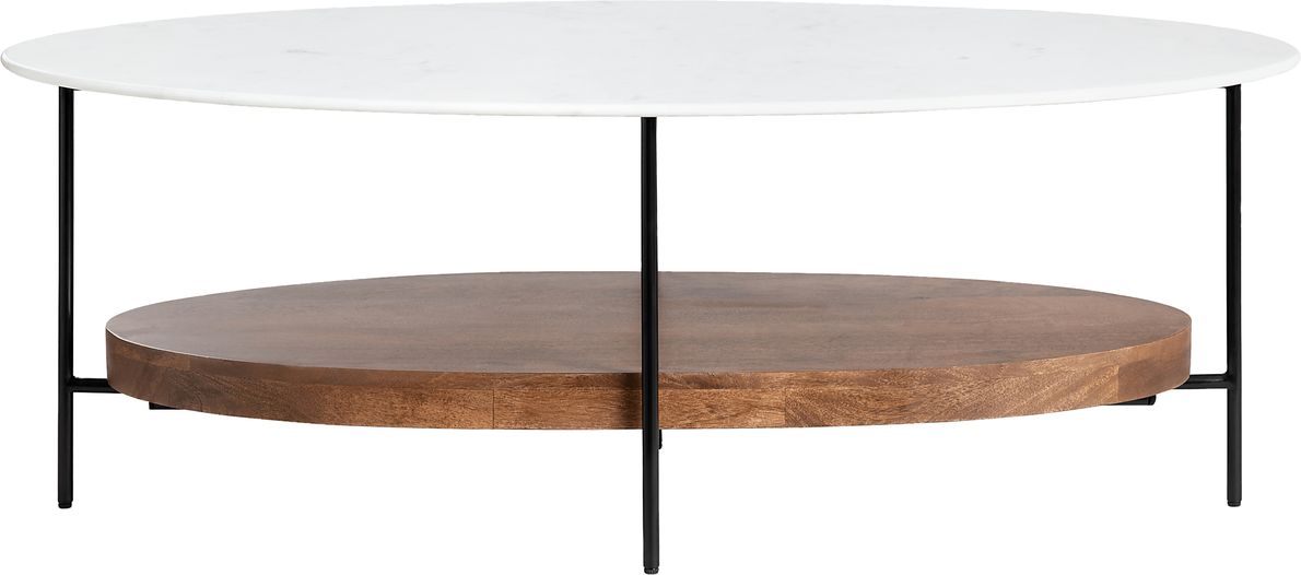 Norkota White Oval Cocktail Table