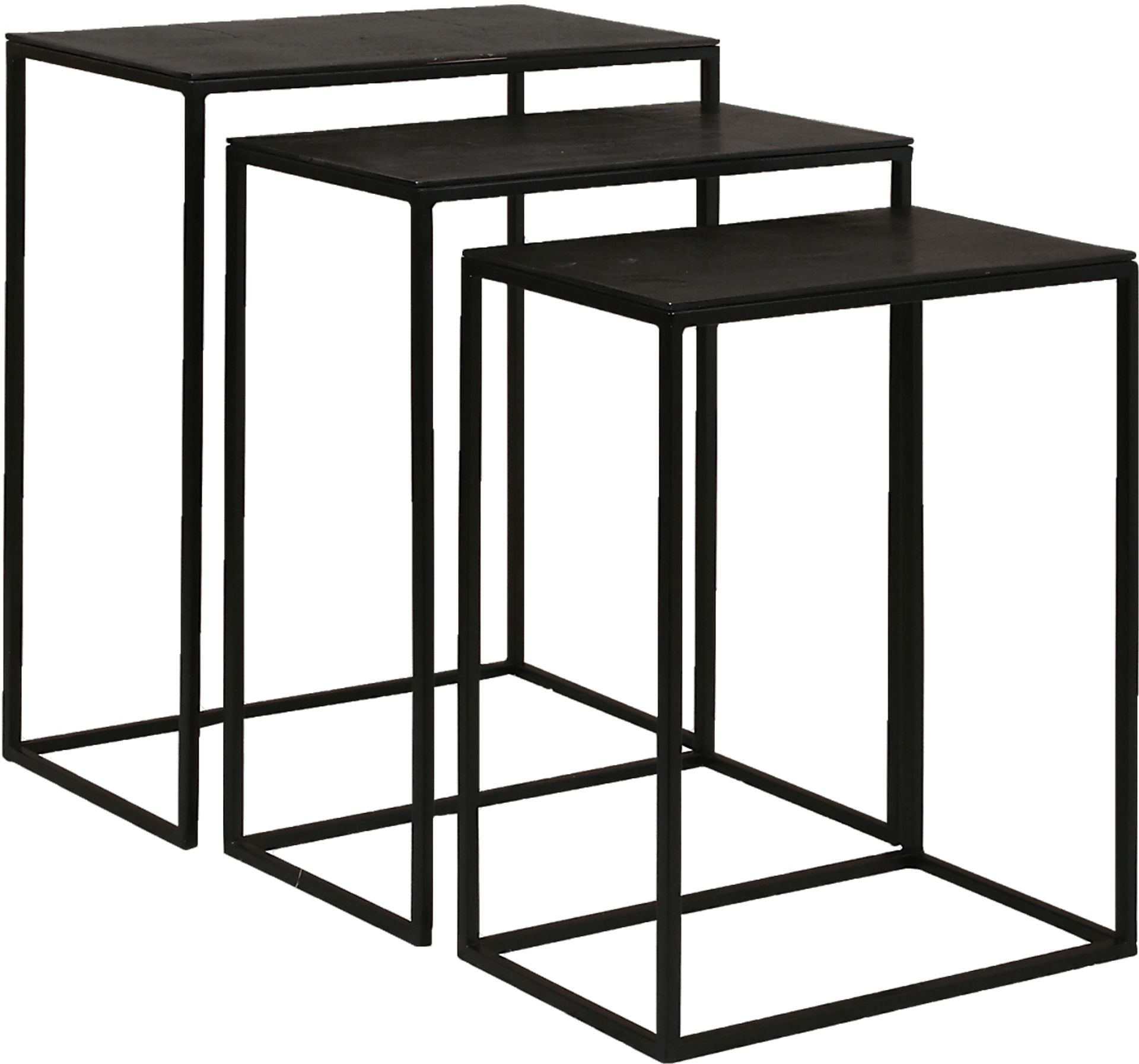 Norlake Black Nesting Tables, Set of 3 - Image 1