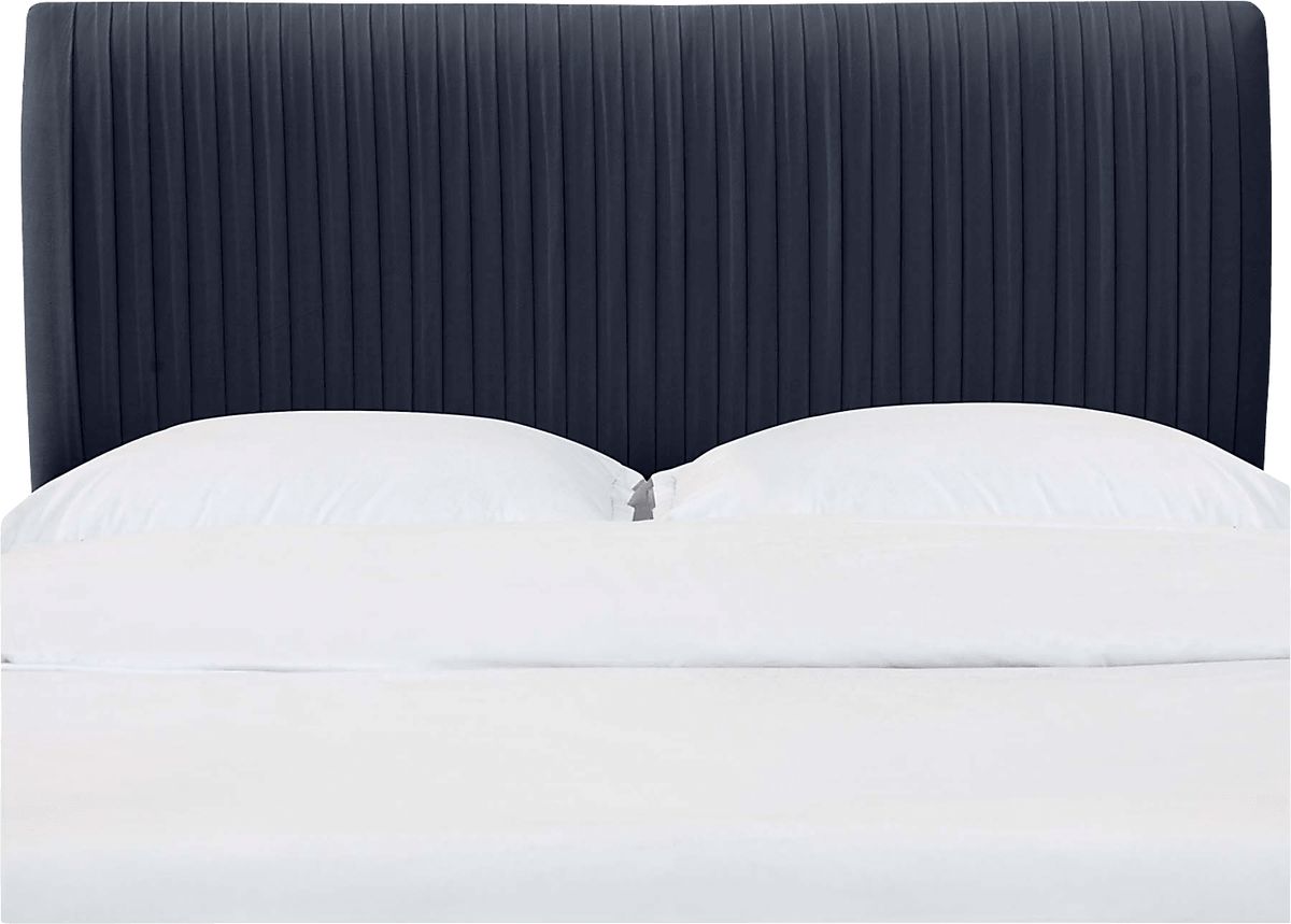Norlana Dark Blue Polyester Fabric King Headboard Rooms to Go