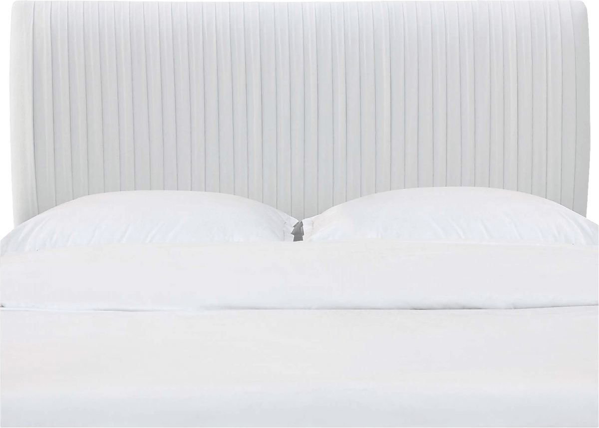 Norlana White Polyester Fabric King Headboard Rooms to Go