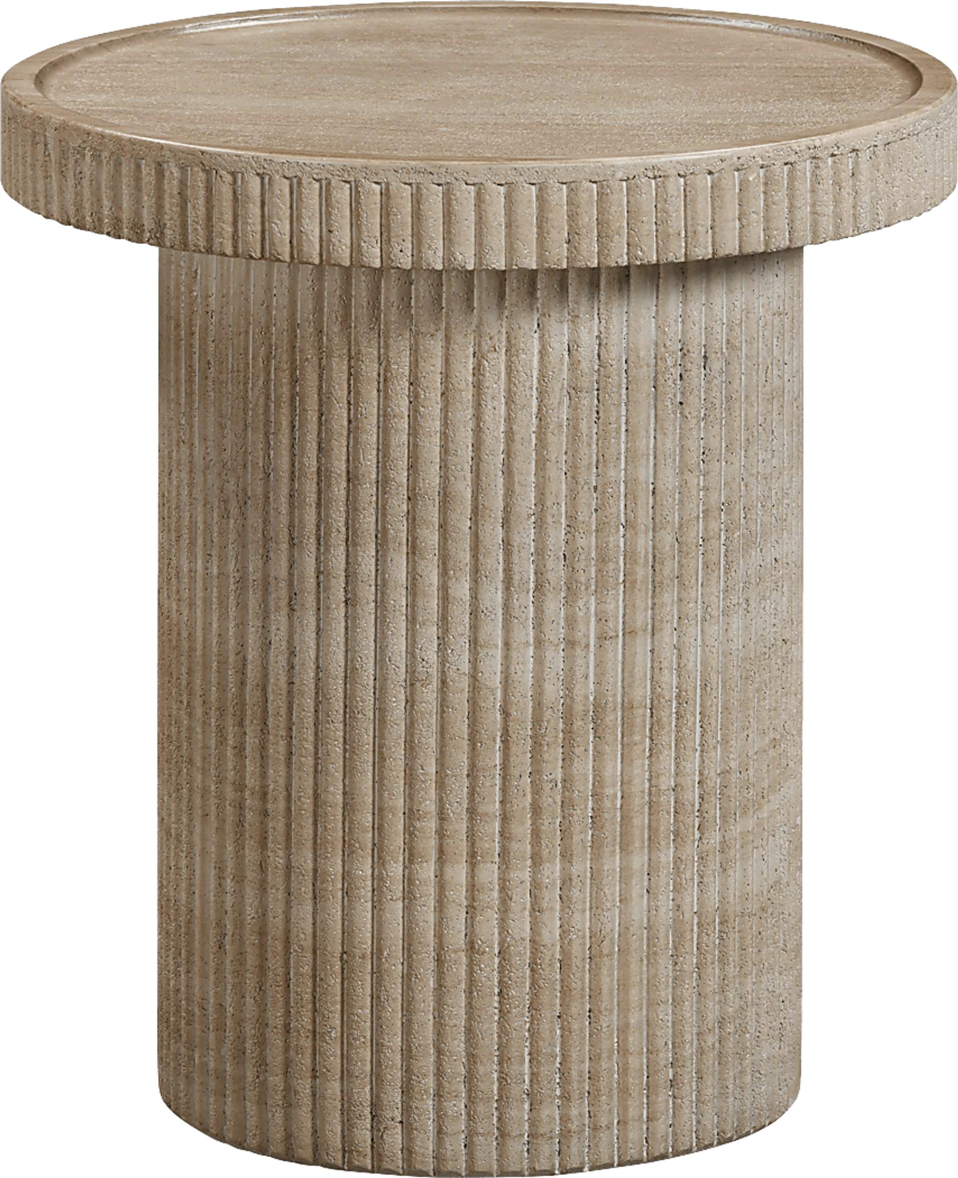 Norma Natural Round End Table