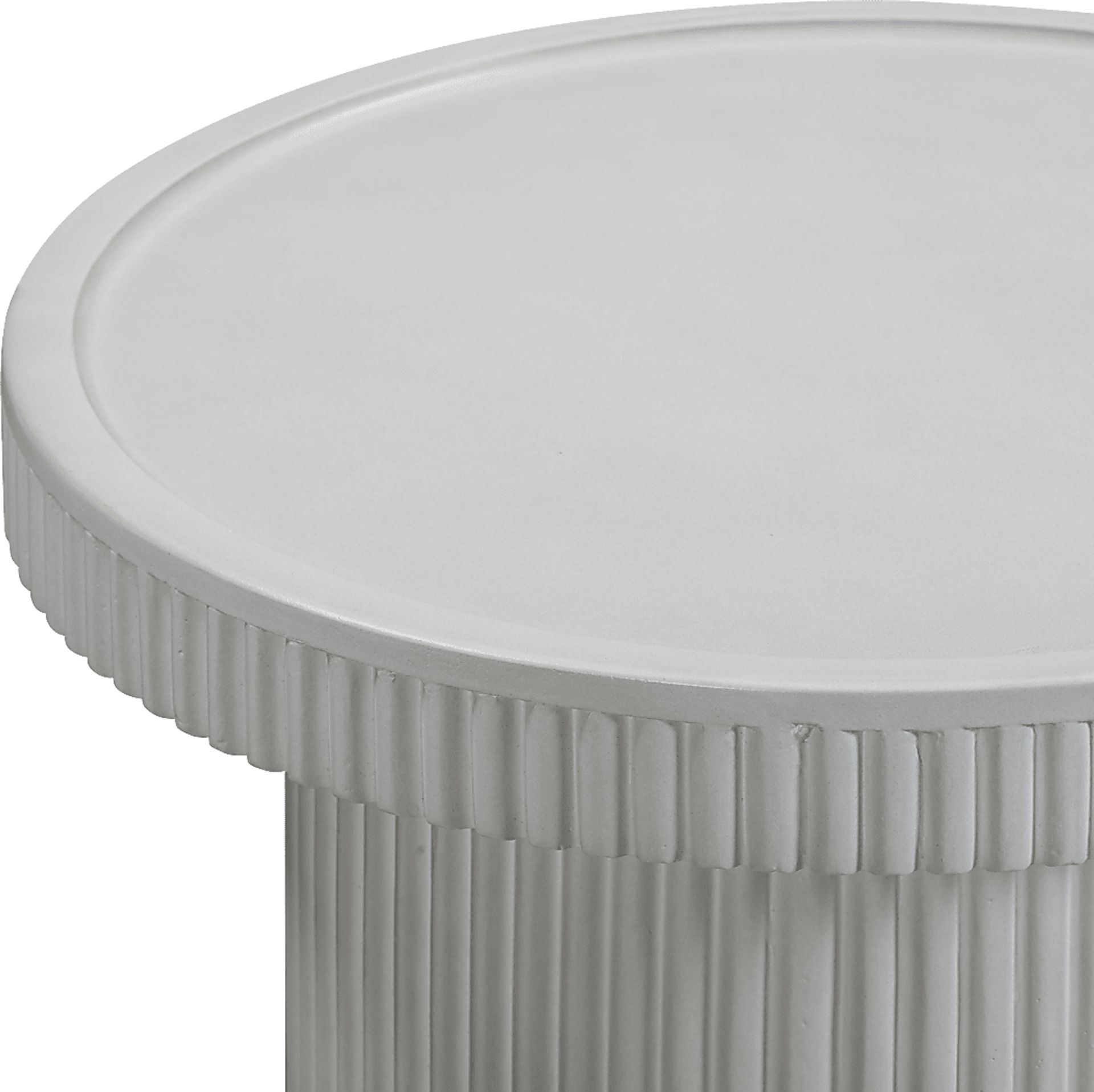 Norma White Round End Table - Image 3