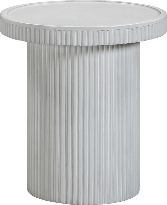 Norma White Round End Table