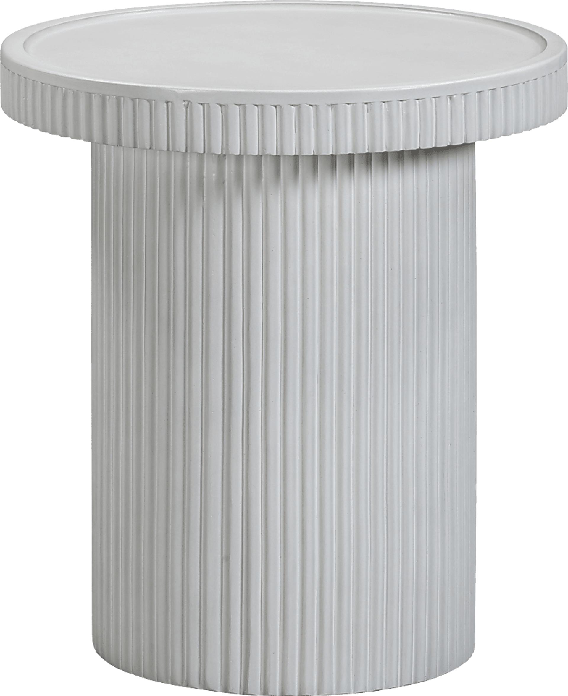 Norma White Round End Table
