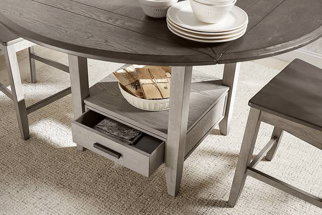 North Fork Gray 5 Pc Counter Height Drop Leaf Dining Room - Thumbnail - Image 3