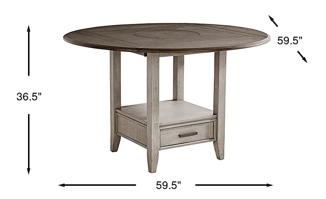 North Fork Gray Counter Height Drop Leaf Dining Table