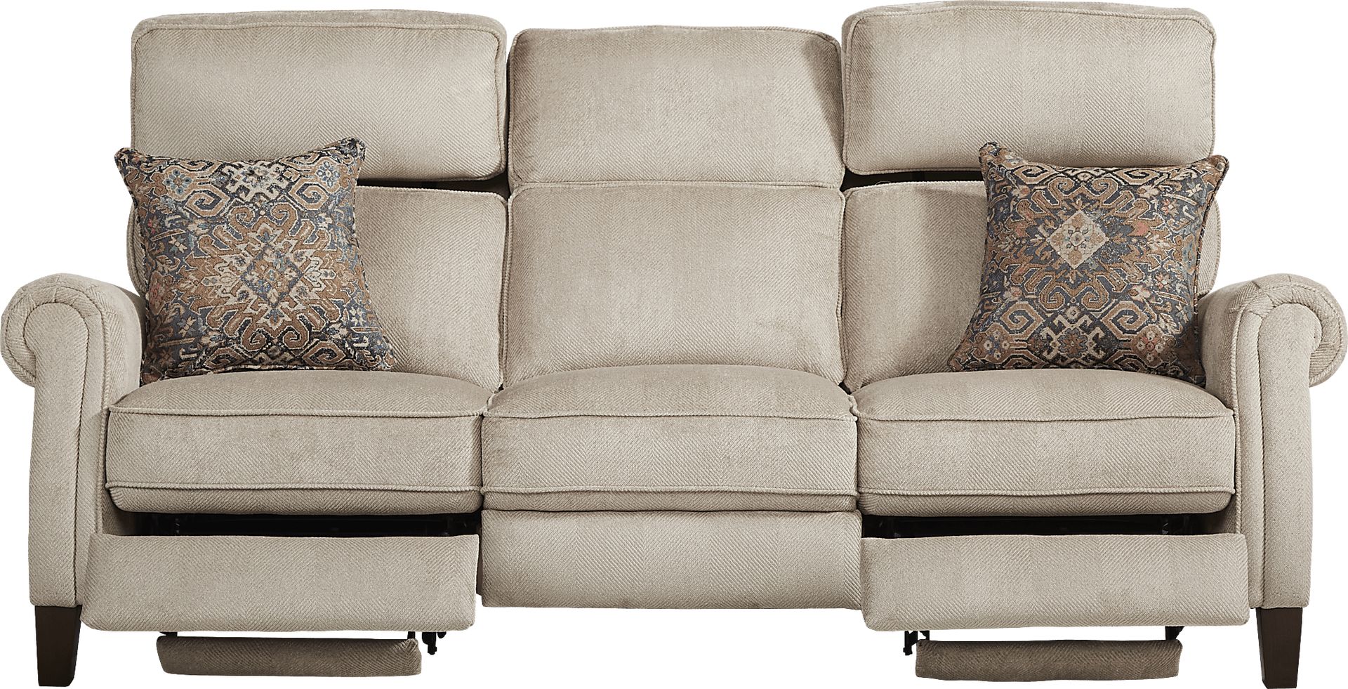 North River Beige 3 Pc Dual Power Reclining Living Room - Image 3